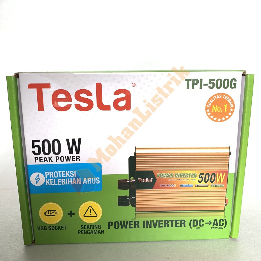 Power Inverter Tesla 500 Watt 500W DC 12V to AC 220V  Murah