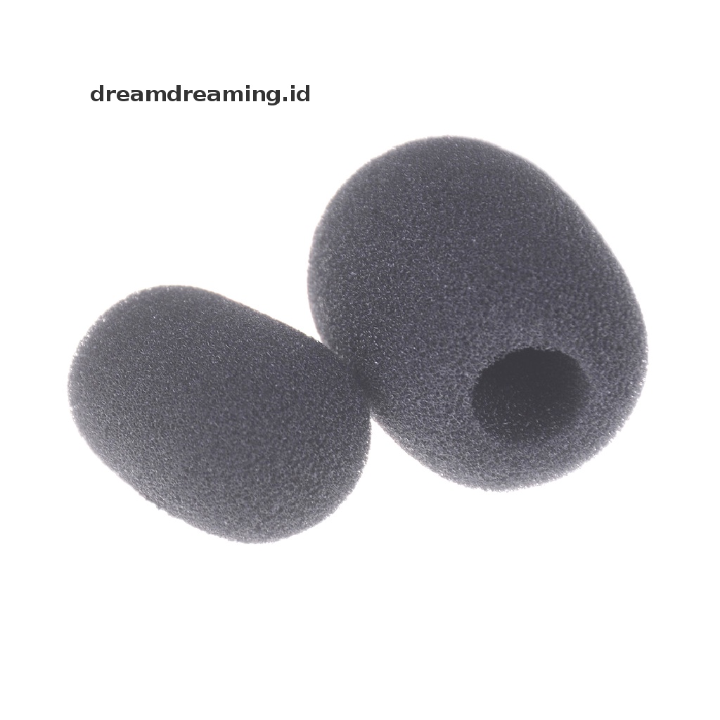 (Dreamdreaming.Id) 10pcs / set Busa Cover Microphone / Headset Warna Hitam