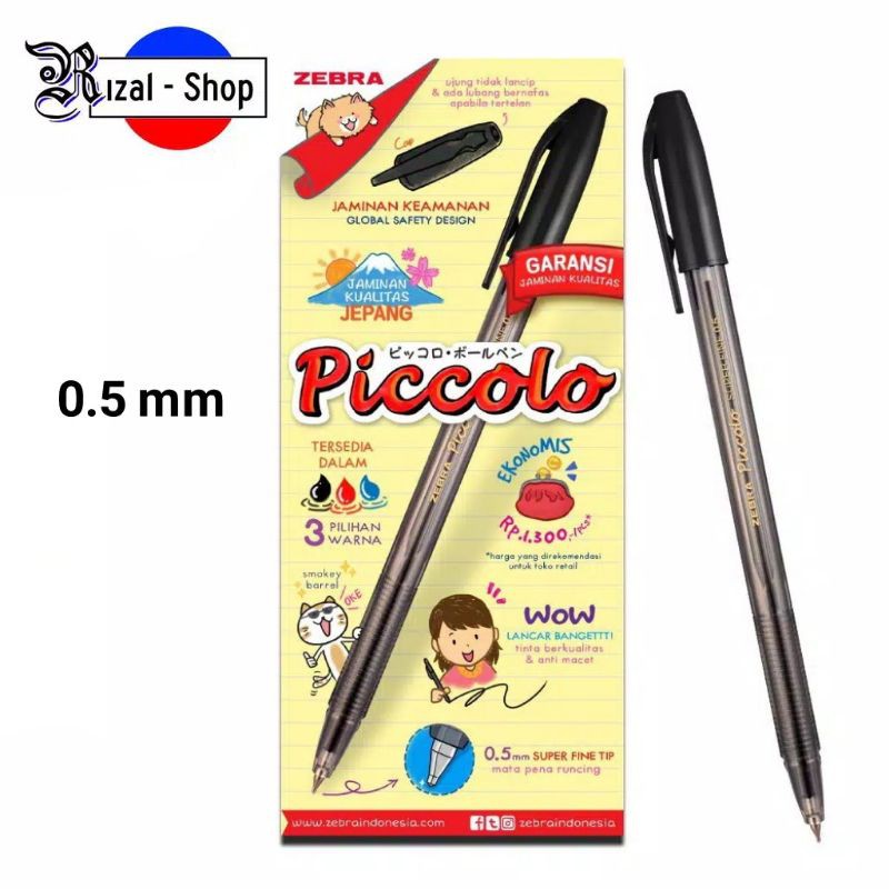 

Bolpen / Pulpen Zebra Piccolo 0.5 Hitam - ecer