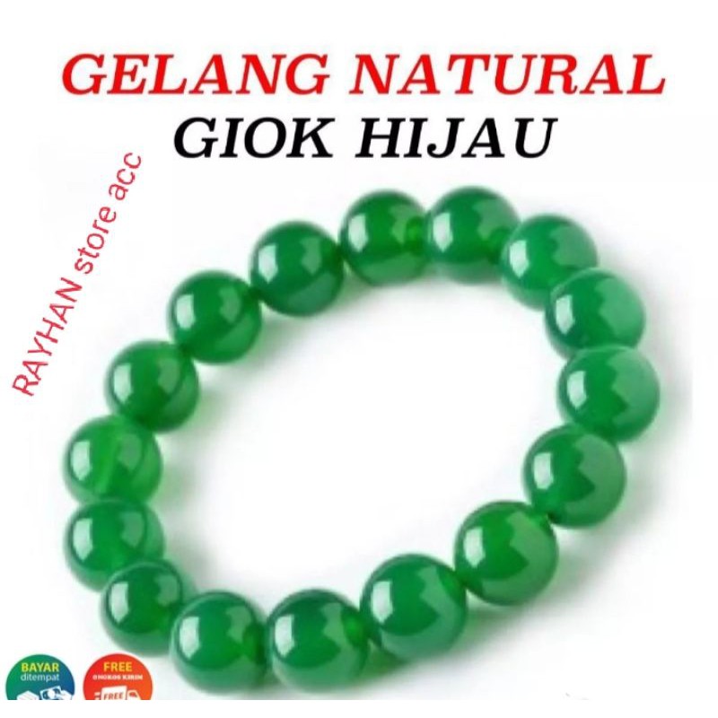 [ C O D ] Gelang Pria Wanita Batu NATURAL Giok Hijau