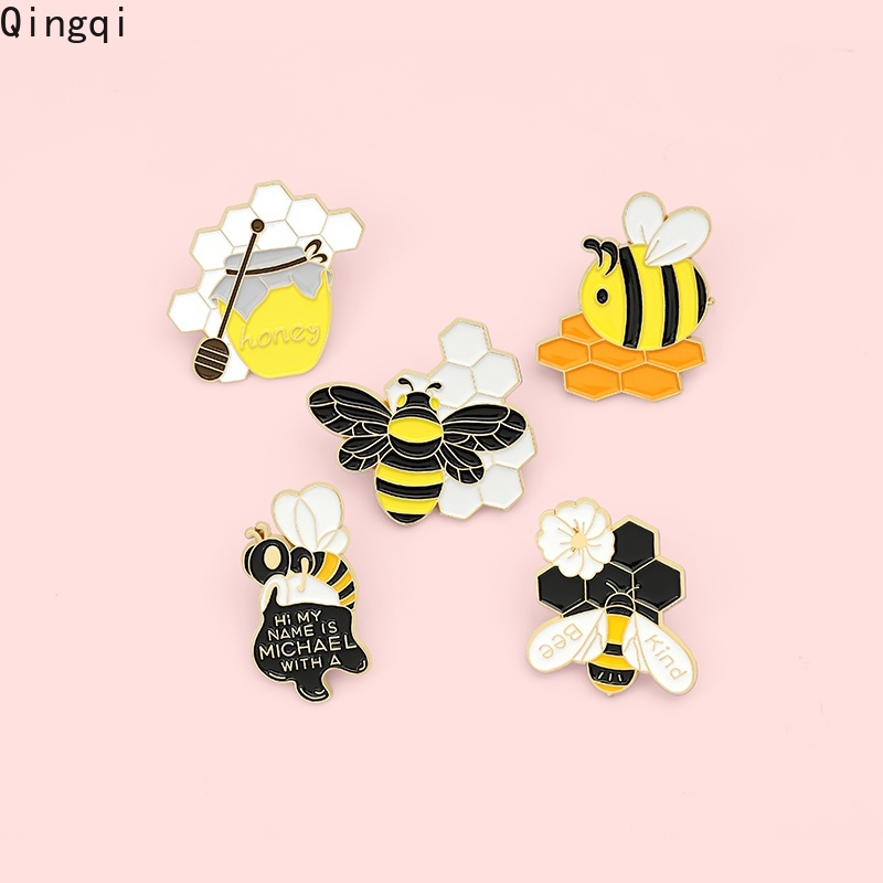 Bros Pin Enamel Bentuk Kartun Lebah Madu Untuk Anak