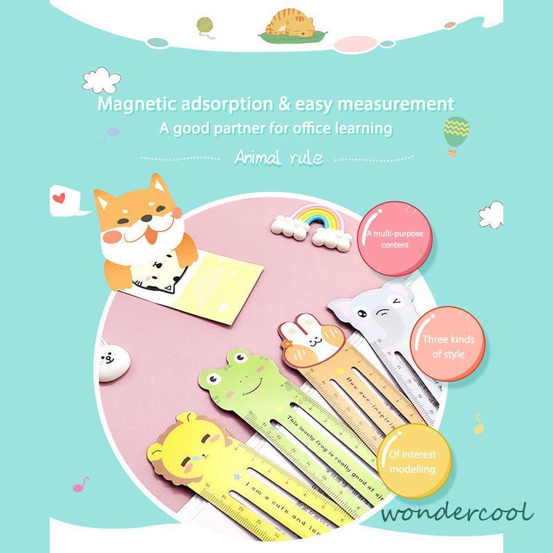 Penguasa Kreatif Skala 15 Cm Lucu Kartun Magnetik Lembut Penggaris Zodiak Bookmark Alat Tulis Siswa-Won