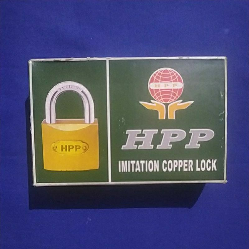 Gembok 63 mm HPP / kunci gantung / Gembok Leher Pendek Kuning HPP imitation chopper lock