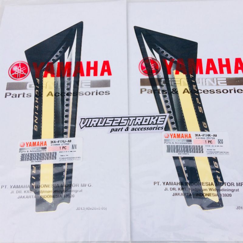 Striping Stiker Sticker Cover Samping Box Aki Dop Accu Kempolan Set Kanan Kiri Yamaha RX King 2008 N