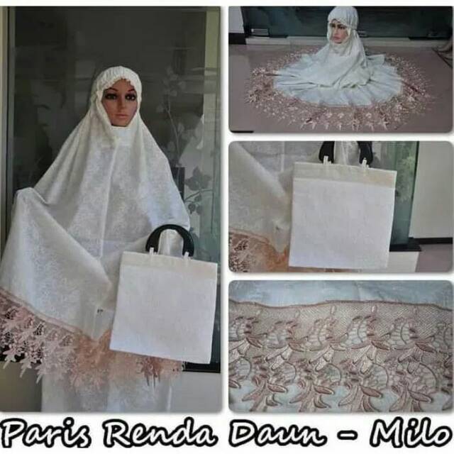 Mukena katun paris renda kerancang milo 09