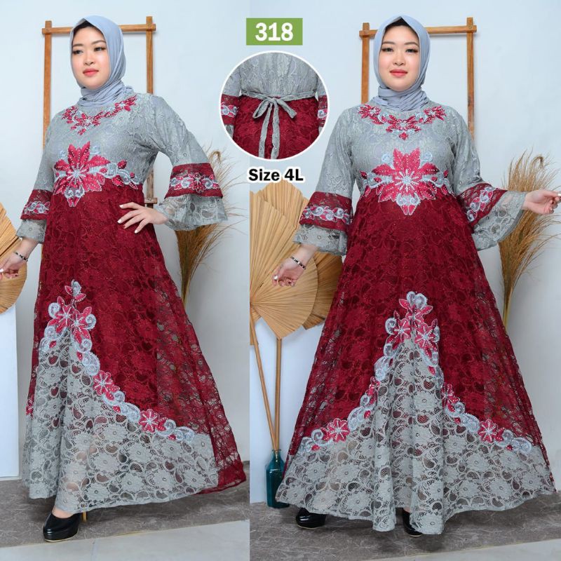 gamis brukat mewah/pesta ukuran jumbo