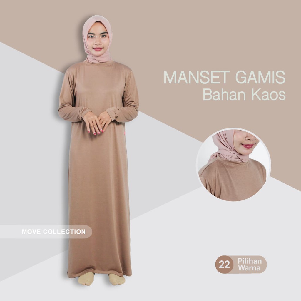 Manset Gamis Inner Dress Polos Spandek Balon dan Kaos Rayon