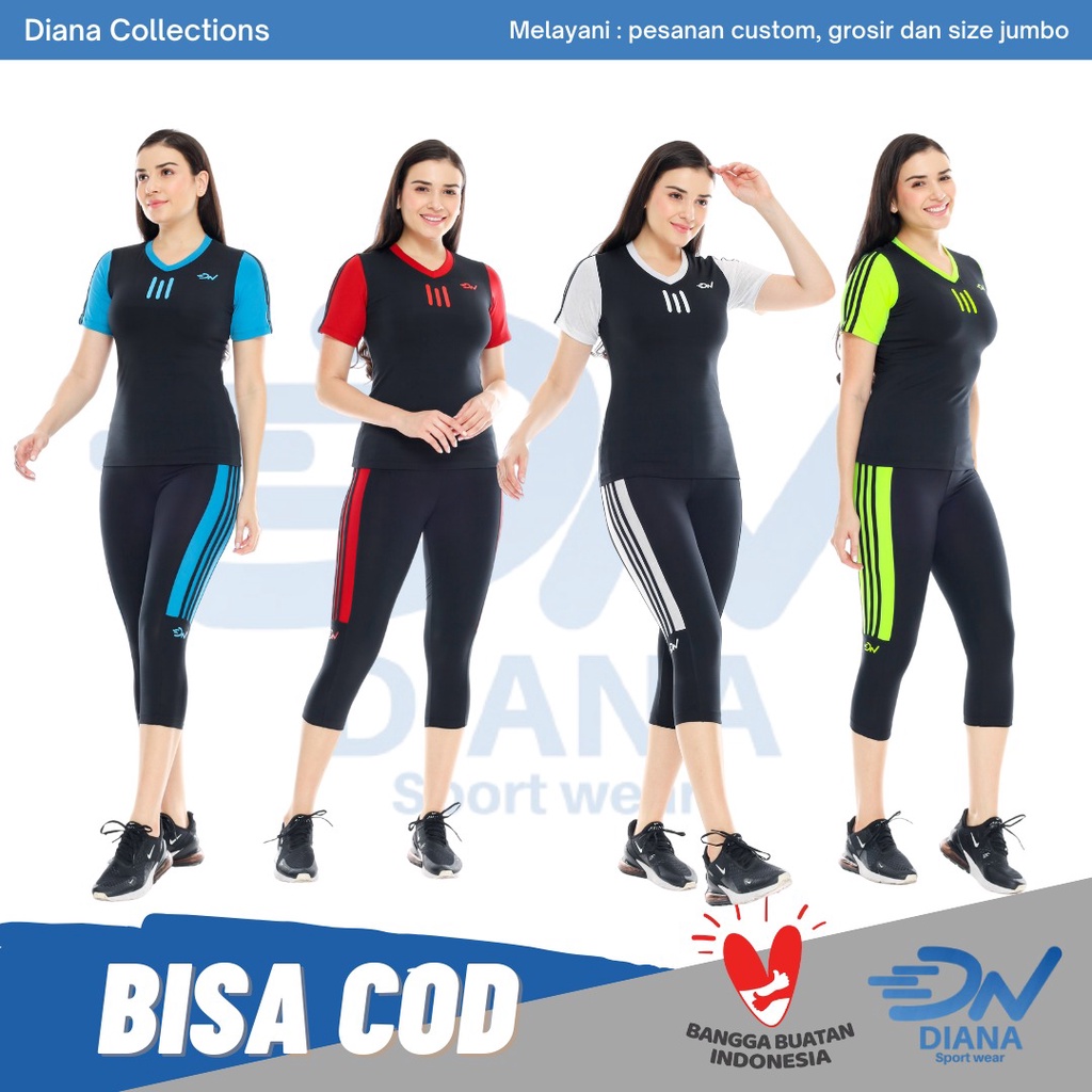 SETELAN BAJU SENAM WANITA | PAKAIAN SENAM DEWASA | SET AEROBIK JUMBO