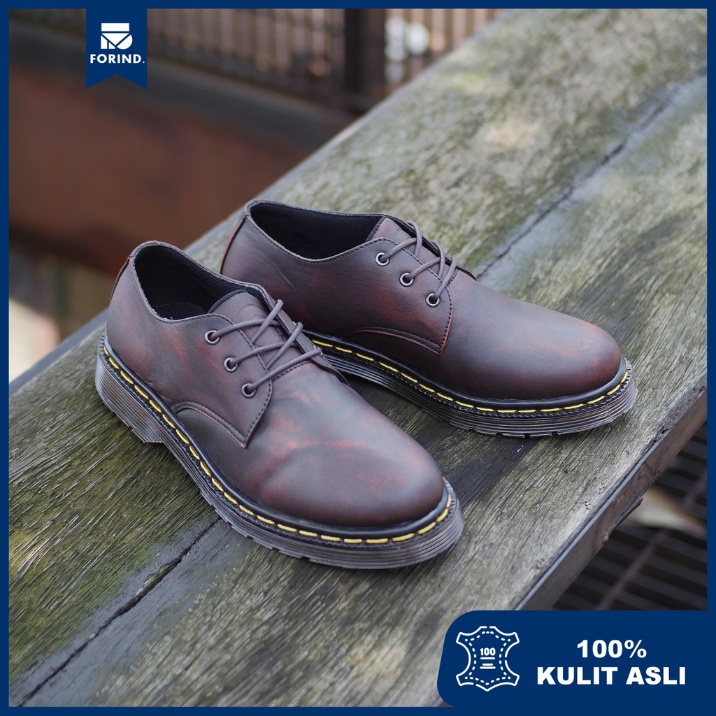 KALMAR MAROON |FORIND x Greata| Sepatu Kulit Asli Formal Vintage Klasik Pria/Men/Cowo Derby Footwear