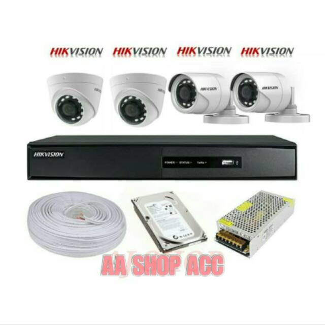 Paket Cctv 4 Kamera Hikvision 2MP Hdd 500gb DVR Hikvision Original
