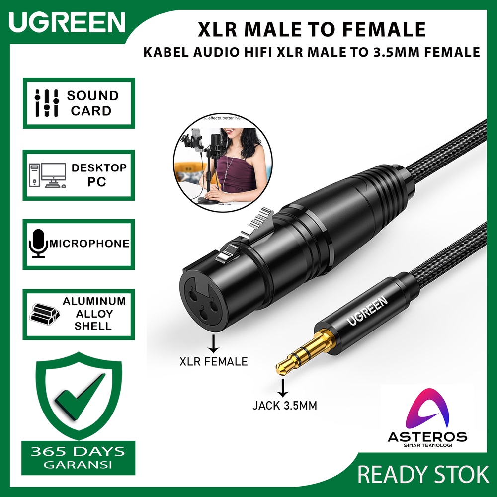 Jual Kabel Microphone Karaoke UGREEN Audio Hifi XLR Female To 3.5mm