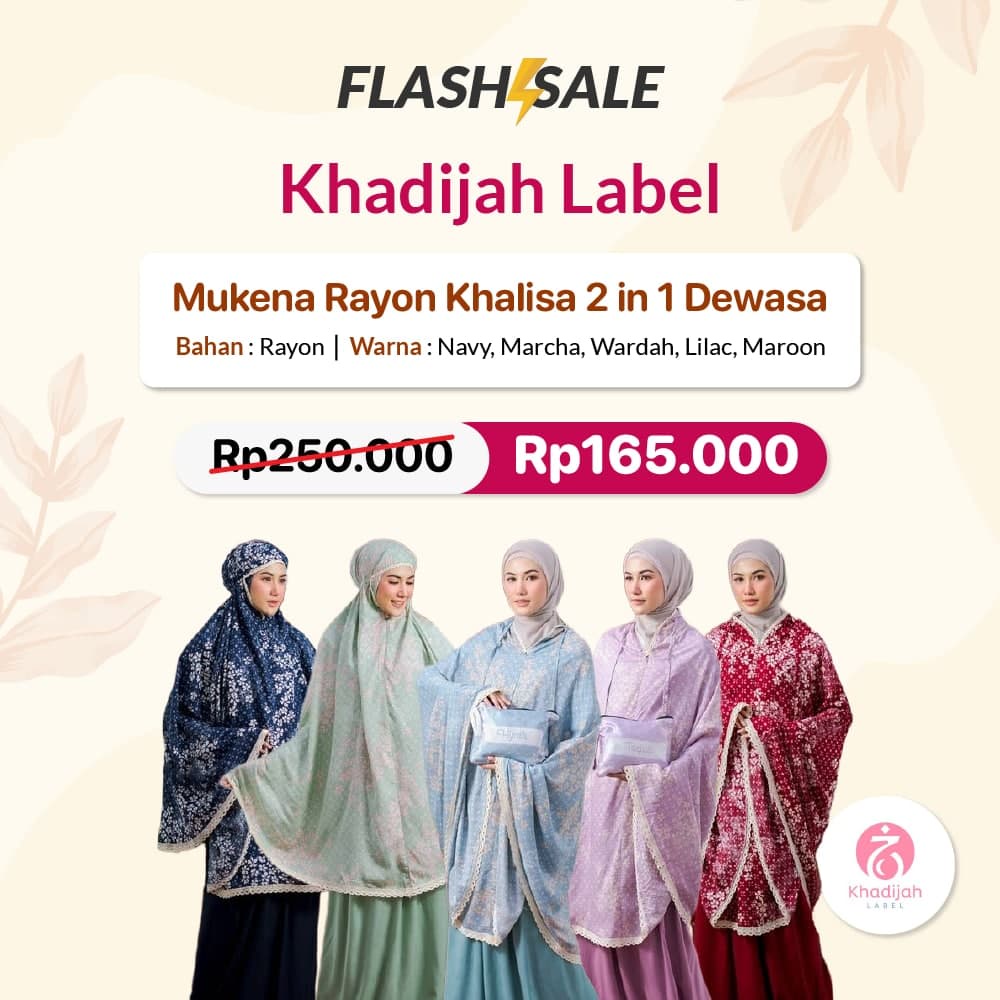 MUKENA KHADIJAH LABEL - Mukena Rayon Khalisa