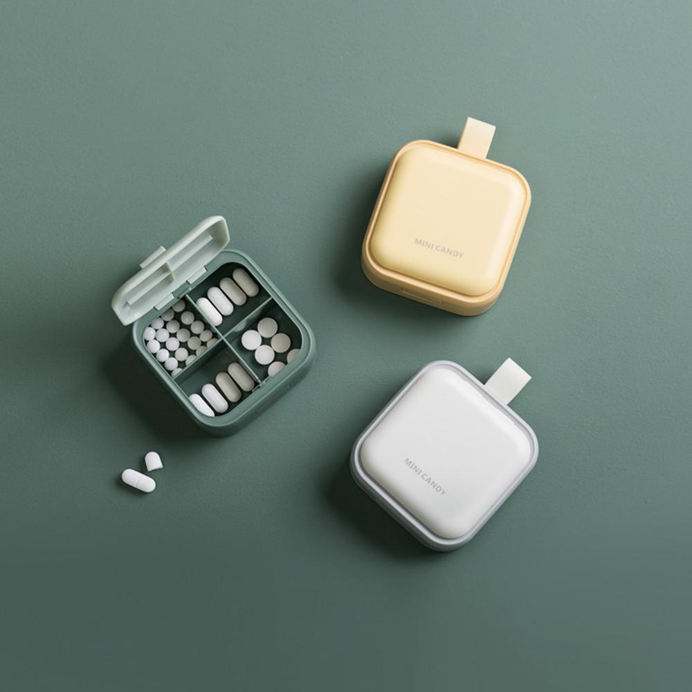 Rebuy Pill Case Perawatan Kesehatan Anti Lembab Four grid Travel Tool Medicine Box