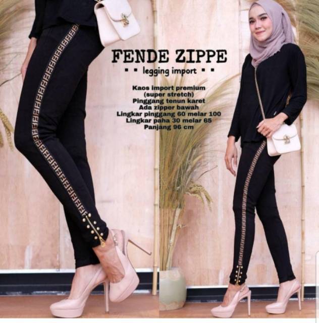 NEW LEGGING ZIPPER FF COKLAT MOTEX / LEGGING IMPORT MURAH / LEGGING MURAH