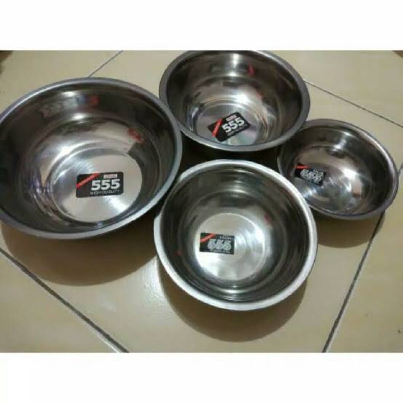 MANGKOK BASKOM NAGAKO 555 STAINLESS STEEL UKURAN 18 CM