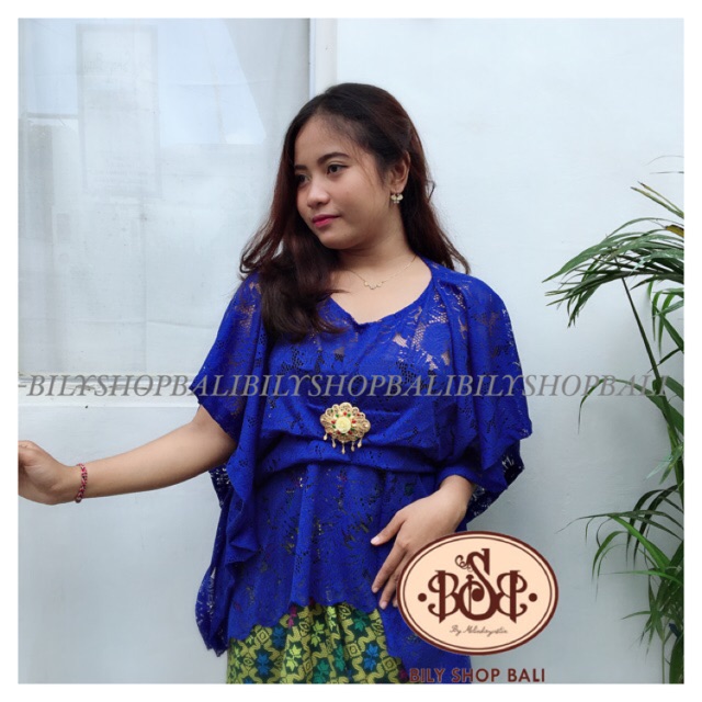 BILY SHOP BALI Karina Batwing Blouse Brokat Brukat Seri 