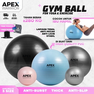 Apex Warrior Gym Ball | Bola Yoga Anti Pecah Anti Licin | Free Pump
