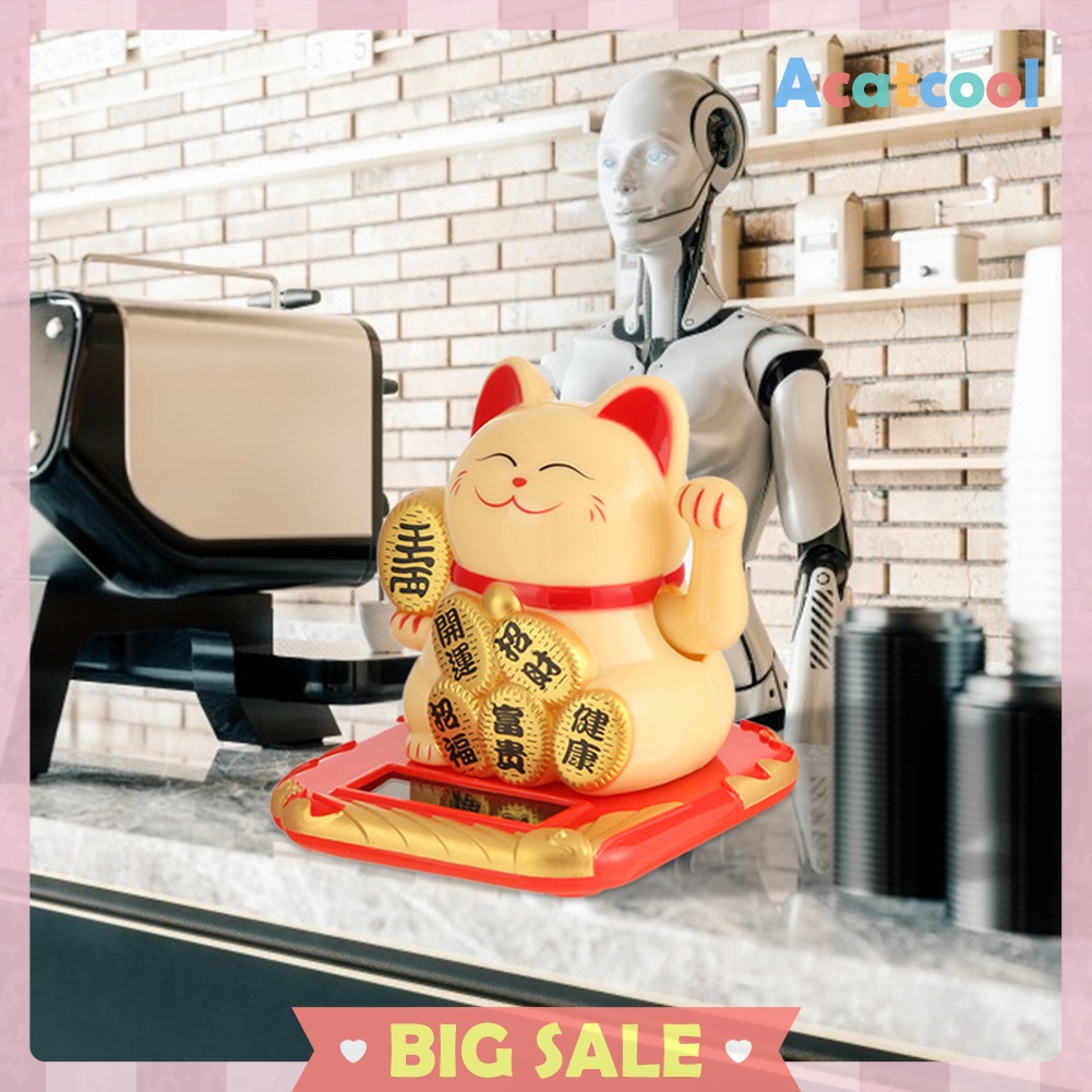 Chinese Lucky Cat Wealth Waving Shaking Hand Fortune Welcome Cat Home Craft