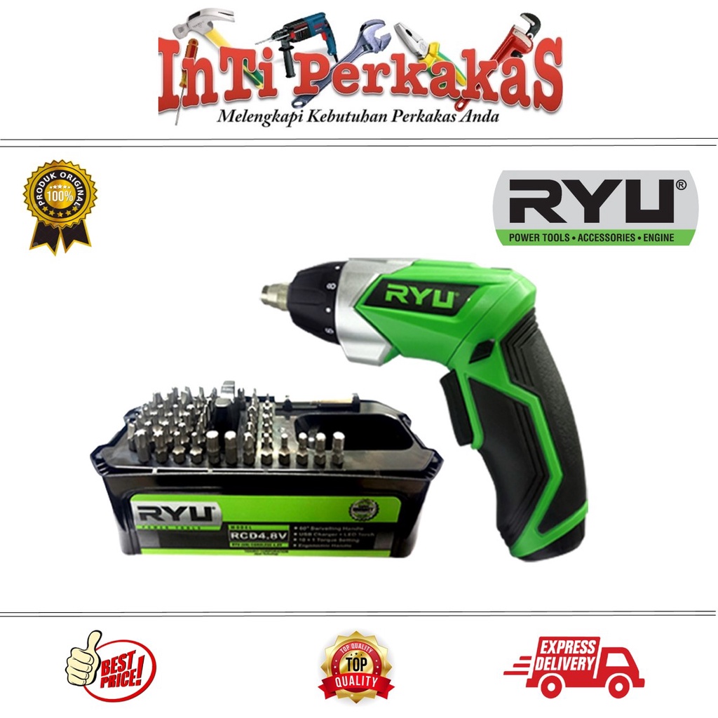 RYU CORDLESS USB RCD 4.8V MESIN BOR OBENG BATERAI ALAT PERTUKANGAN MESIN BOR OBENG CORDLESS RYU
