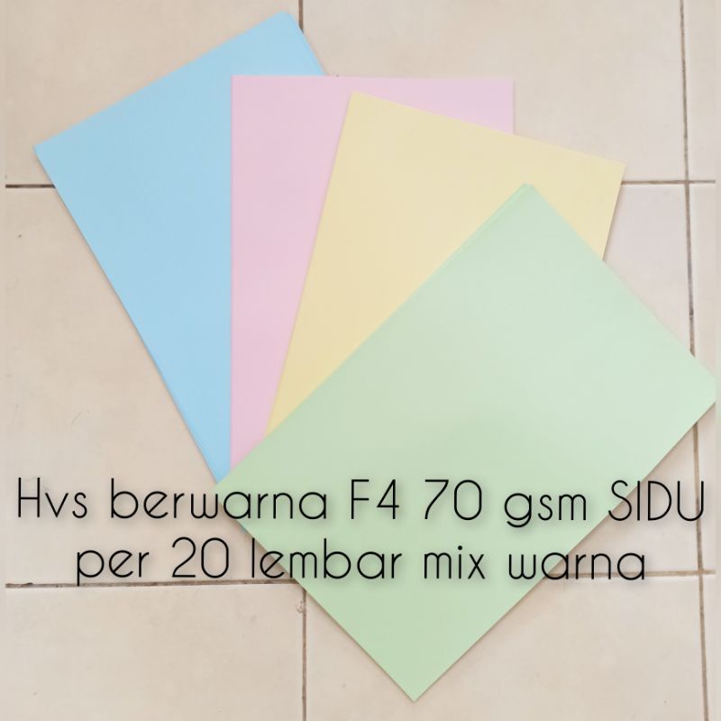 

Kertas HVS warna A4 , F4 70gsm isi 20 lembar Mix warna