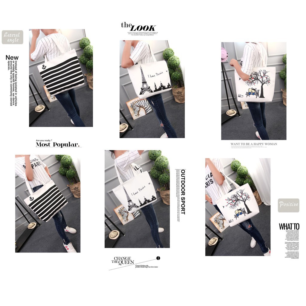 IRT 027 - Big Printed Canvas Totebag