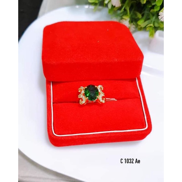 CINCIN PERMATA HIJAU TITANIUM XUPING MURAH