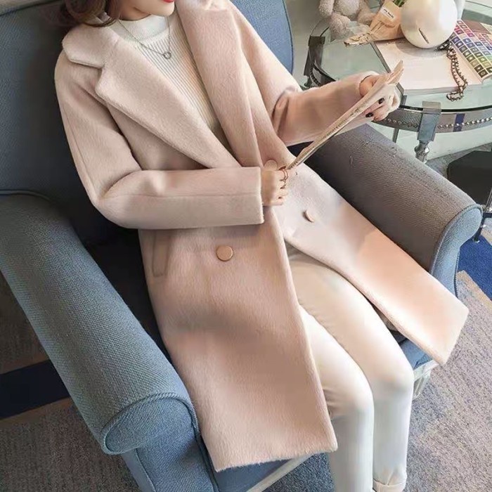 Jaket blazer Mantel panjang wanita musim dinginWinter long coat women