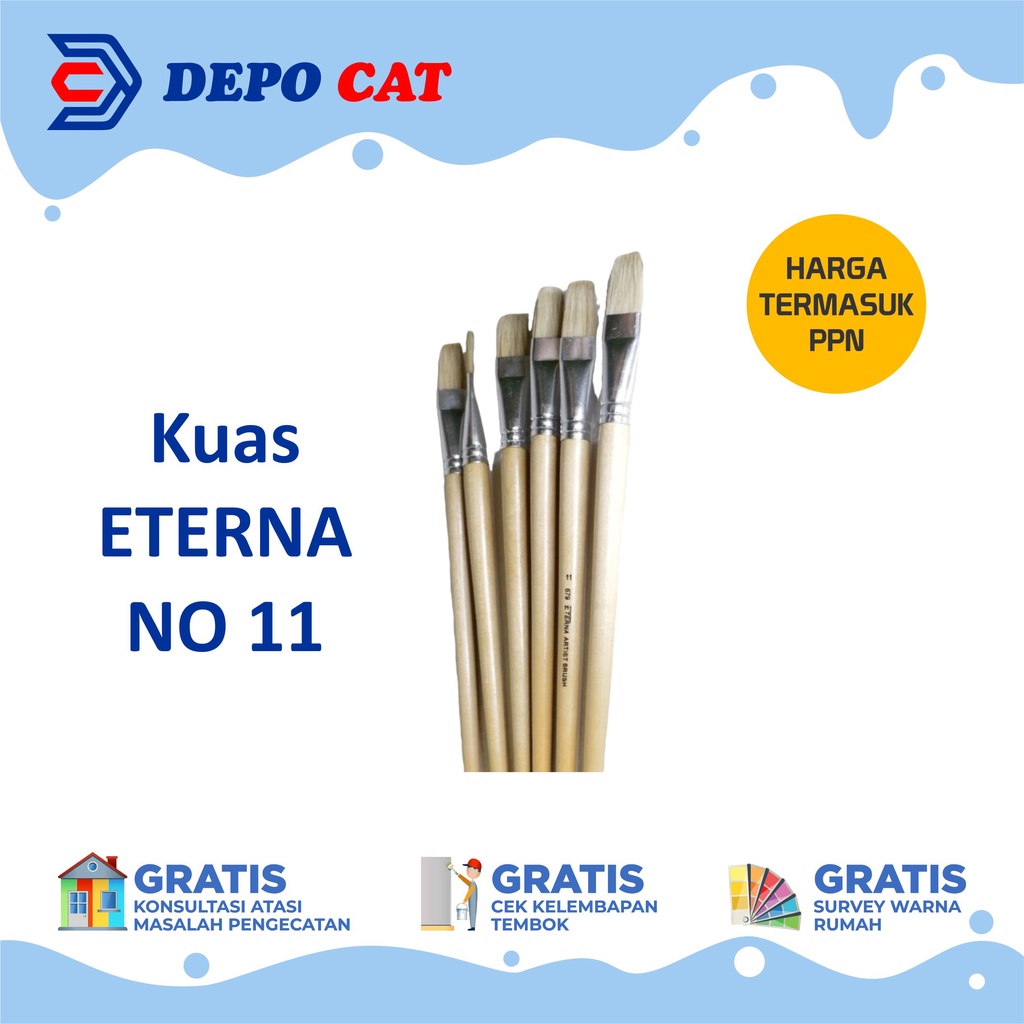 

KUAS LUKIS ETERNA NOMOR 11 | KUAS LUKIS CAT AIR & MINYAK