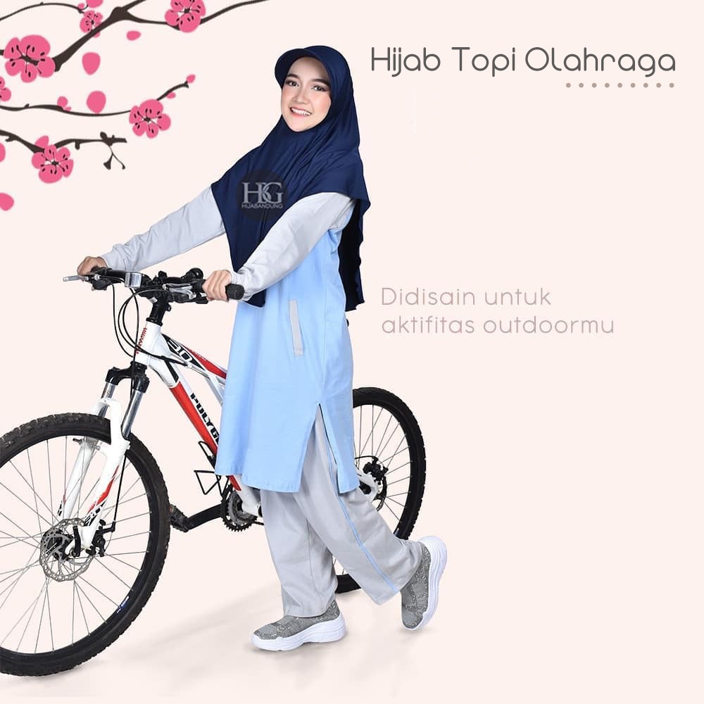 Hijab Topi Olahraga Wanita Muslimah Sporty Original Jersey Zoya Kualitas Premium