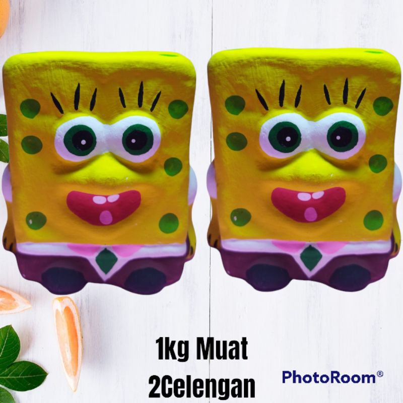 Celengan Tanah Liat/Gypsum Karakter Spongebob /CELENGAN TARGET/ANAK/UNIK/LUCU/VIRAL/TRADISIONAL