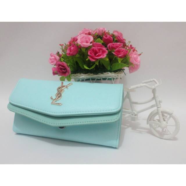 Dompet YSL semI premium limited edition SEMPREM IMPORT model envelop tosca