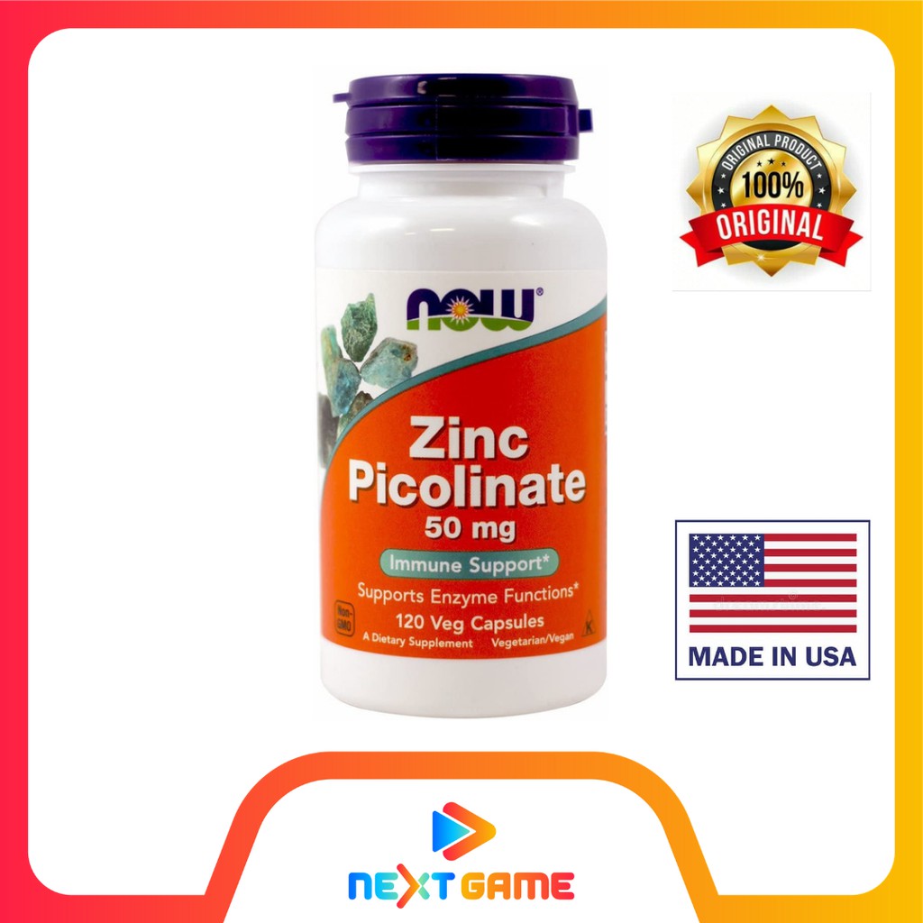 Now Foods Zinc Picolinate 50mg 120 Veg Capsules