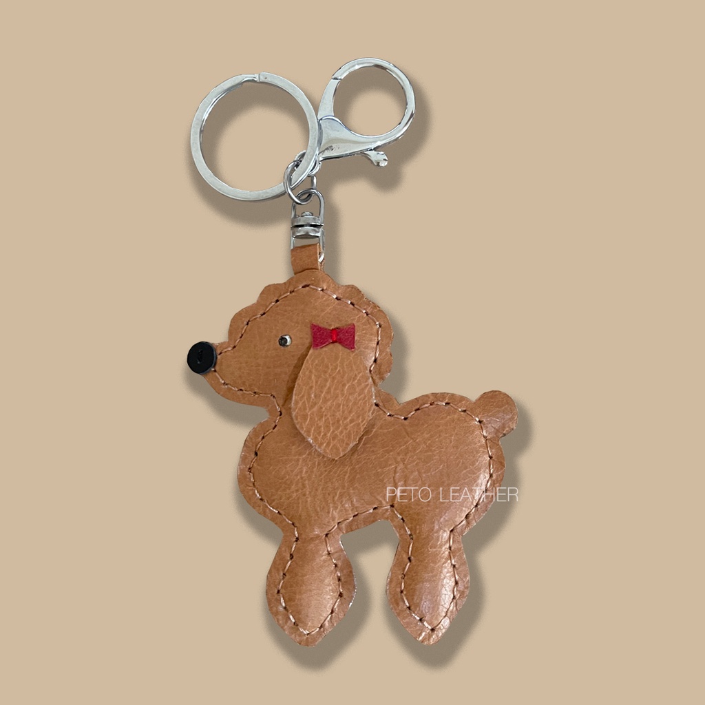 poodle keychain / gantungan kunci kulit anjing poodle / leather keychain poodle