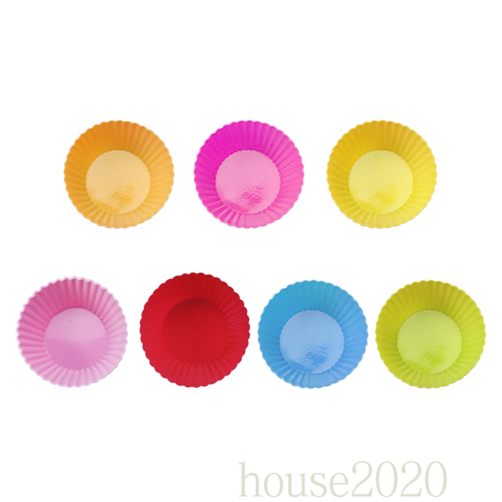 (House2020) Cetakan Kue / Cupcake / Coklat Bentuk Bulat Bahan Silikon Anti Lengket Untuk Baking Diy