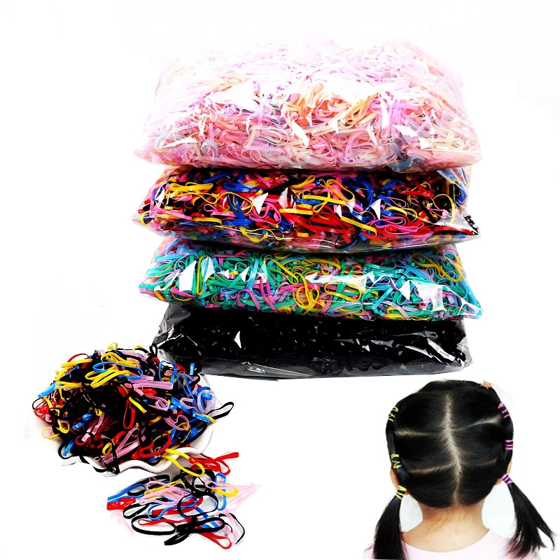 500pcs/bag Kid hairbands Baby Child Elastic Rope