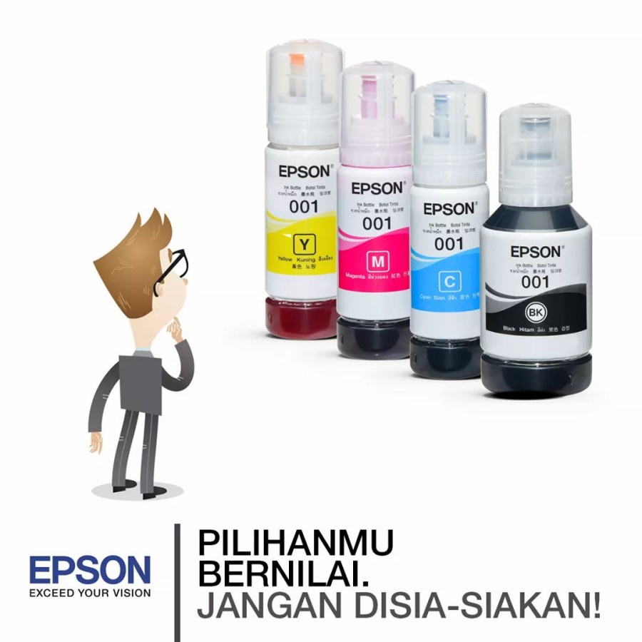 001 Tinta Epson 1 SET 4 Warna PRINT L4260,L6260,L6270,L6290,L4150,L4160,L6160,L6170,L6190 ORIGINAL 100%