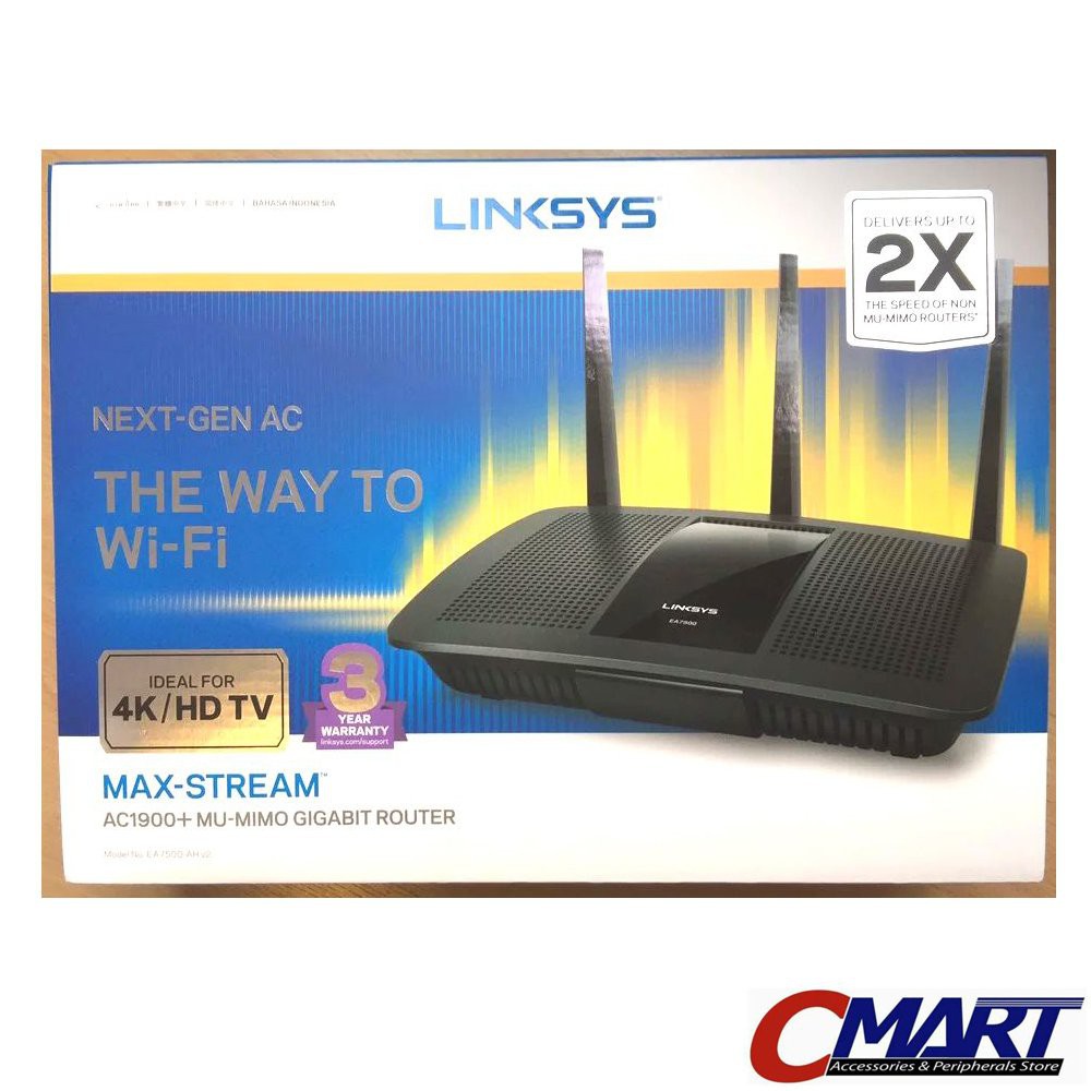 Linksys EA7500 AC1900 MU-MIMO Wireless Dual Band Gigabit WiFi Router
