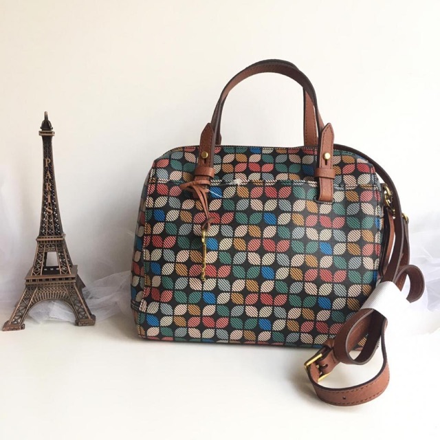 Fossil Rachel Satchel Black Multi