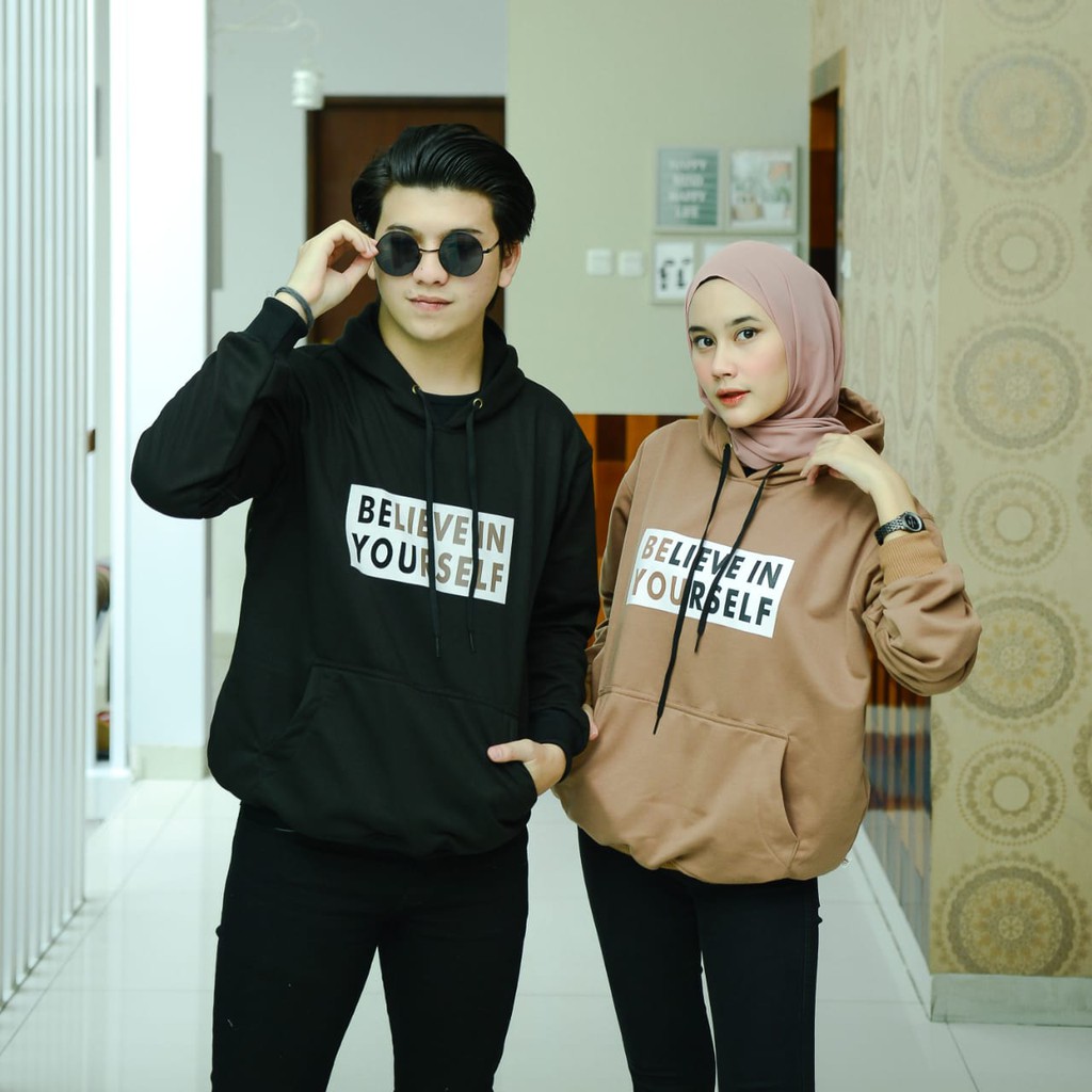 Believe in Your Self/ hoodie wanita tebal