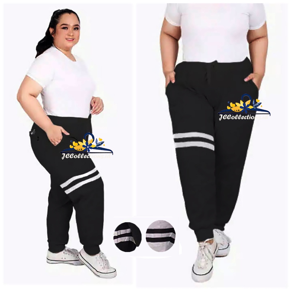 Celana Wanita Jumbo 3XL Variasi List / Jogger Pants Wanita 3XL Size Besar Variasi Karryn - JCCollections