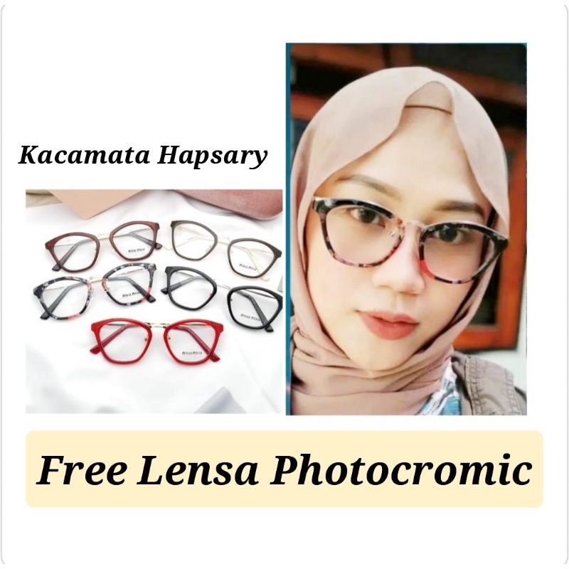 FRAME KACAMATA WANITA 58538 GRATIS LENSA PHOTOCROMIC | MINUS ANTI RADIASI | KACAMATA ANTI UV