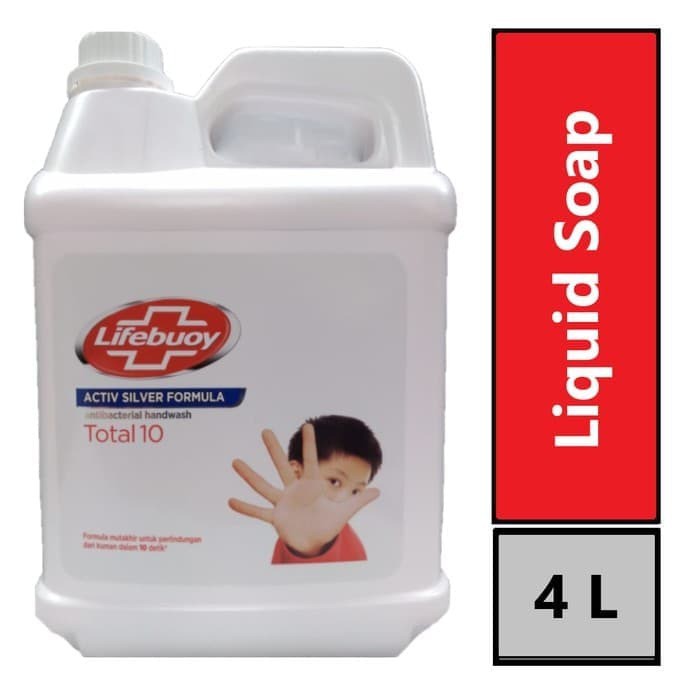 SABUN CUCI TANGAN HAND WASH SOAP LIFEBUOY ACTIV SILVER FORMULA TOTAL JERIGEN 4L 4 L LITER