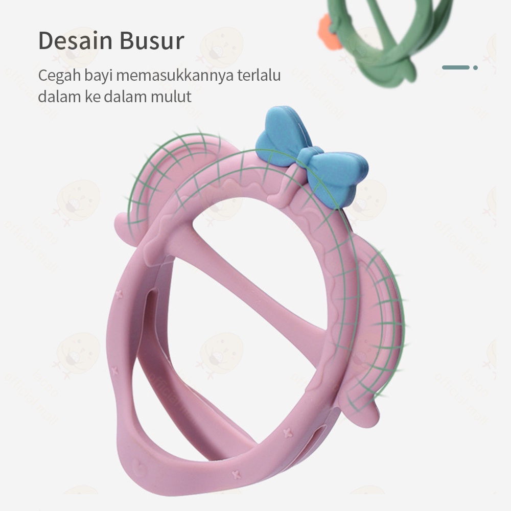 Mainan teether gelang bayi silikon lembut gigitan bayi dengan kotak BPA FREE