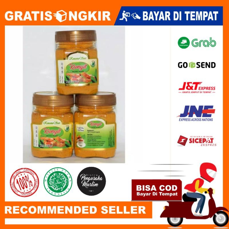 Kunyit bubuk Organik Kencono Sari Asli Original 100 gr  Jamu Kunyit Serbuk