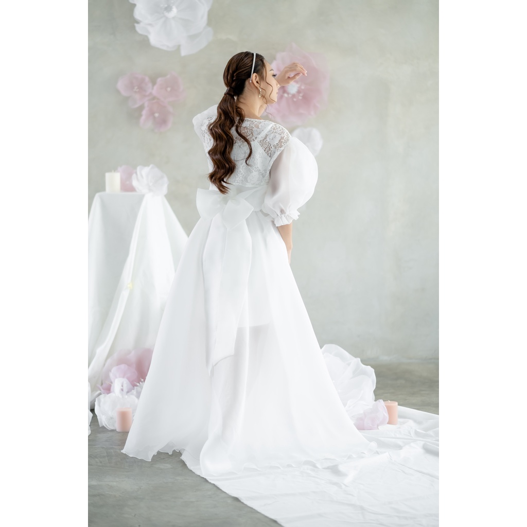 Clea Ribbon Robe - FAE Collection- Kimono Pengantin Bride Robe Organza Pita Wedding Robe