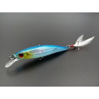 Minnow Fishing L   ure ABS Hard Bait 8g 90mm with Feather