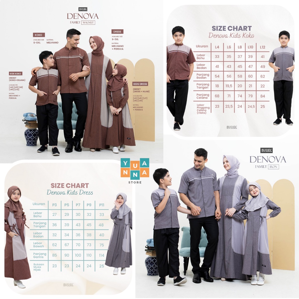 Denova KIDS SET Sarimbit Series by MySure || Sarimbit Denova By MySure || Koko Terbaru || Gamis Anak