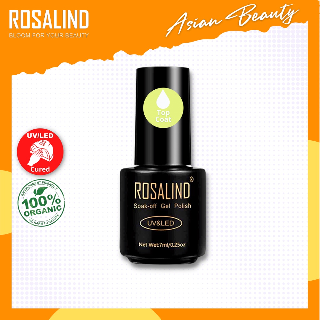 ~AB~ ROSALIND Base Coat dan Top Coat Nail Gel UV LED / Kutek / Cat Kuku