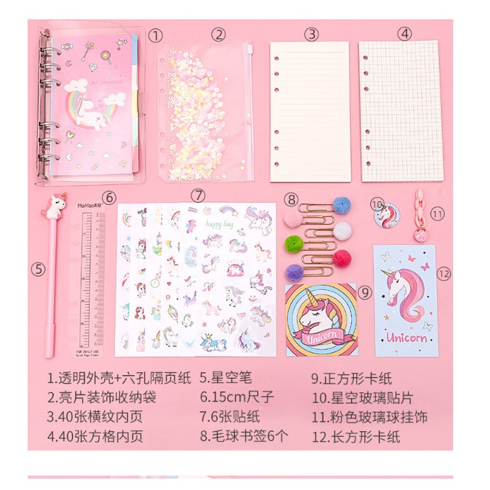 

J2 - Paket Set diary unicorn lengkap note book