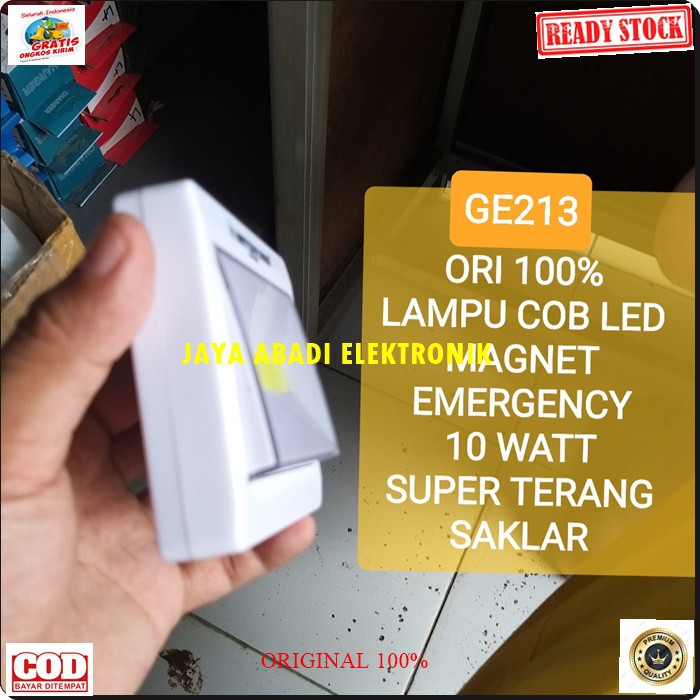 G213 MITSUYAMA LAMPU LED EMERGENCY RUMAH MAGNET DINDING WALL TEMBOK TEMPEL PUTOH COB 10 WAT MAGNETIK TERANG SAKLAR SINAR CAHAYA LAMP SENTUH PORTABLE ADA MAGNET UNTUK NEMPEL DI BESI